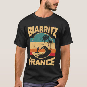 Camiseta Biarritz França Cidade Passionada Sobre Onda De Su