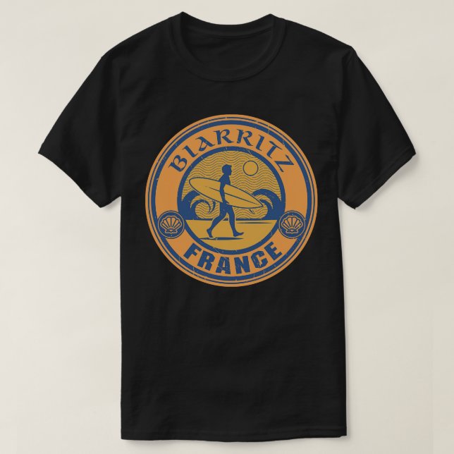 Camiseta Biarritz França surfing (Frente do Design)