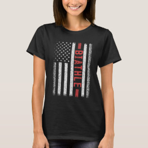 Camiseta Biathle American Flag 4 De Julho Biatlo Moderno