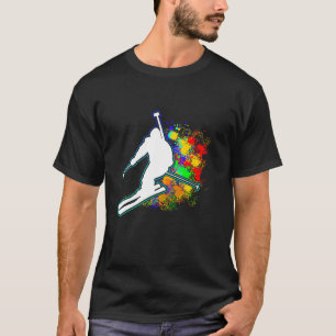 Camiseta Biathlon Colorful Winter Sports Biathlete Skier Mo