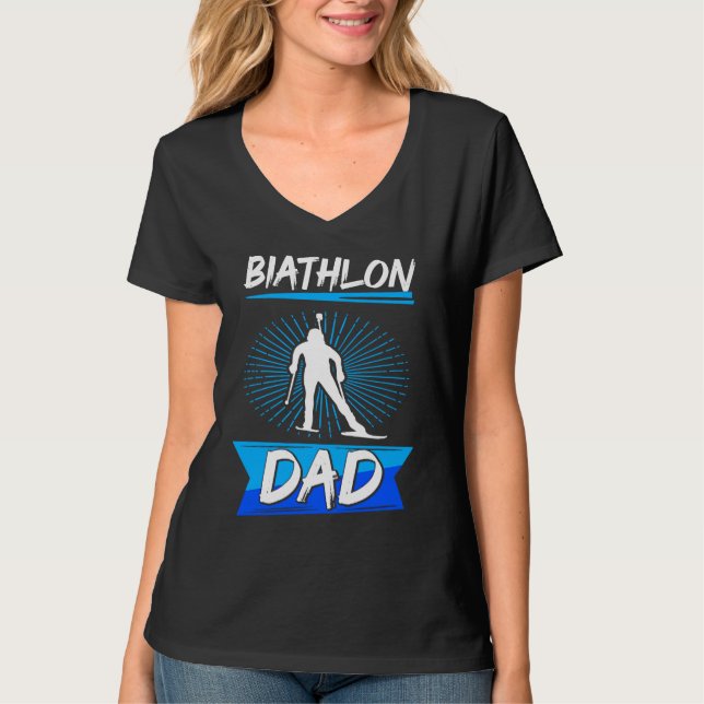 Camiseta biathlon dad sport winter sports biathlete skier f (Frente)