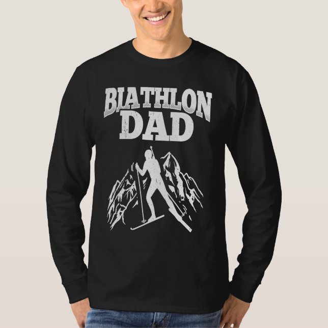 Camiseta Biathlon Dad Winter Sports Snow Biathlete Cross Co (Frente)
