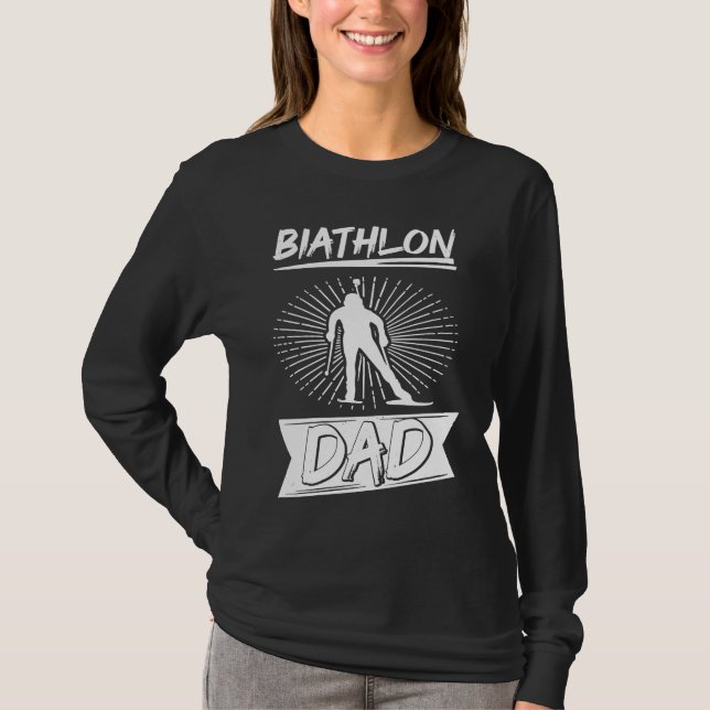 Camiseta Biathlon Dad Winter Sports Snow Biathlete Cross Co (Frente)