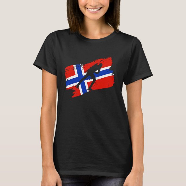 Camiseta Biathlon Norway Flag Norweigan Cross Country Skiin (Frente)