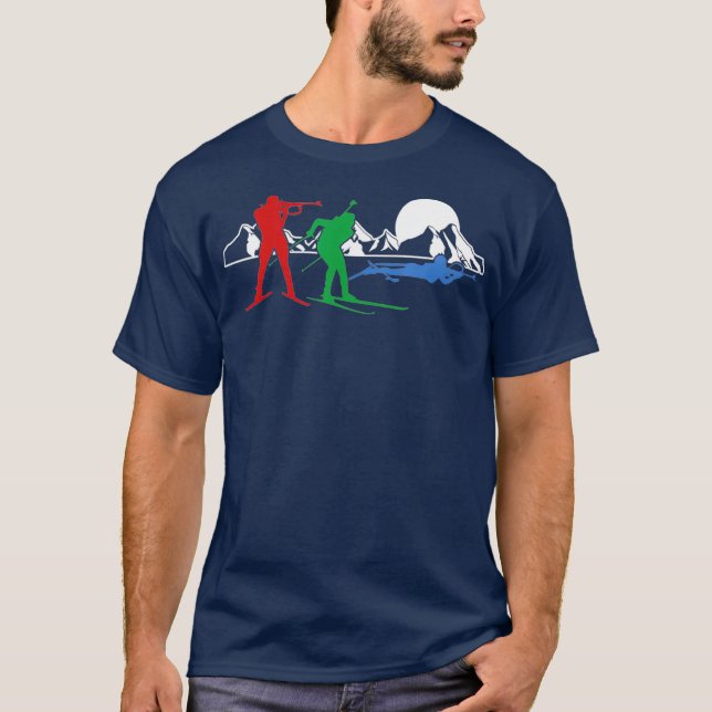 Camiseta Biathlon Ski Winter Sports Cross Country Skiing (Frente)