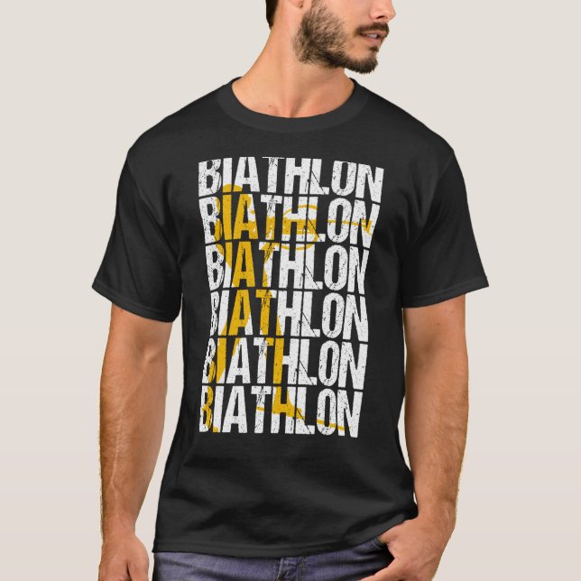 Camiseta Biathlon winter sports biathlete skier mountain  3 (Frente)