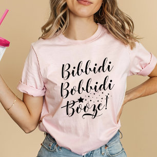 Camiseta Bibbidi Bobbidi Booze Engraçada Mágica Rosa Femini