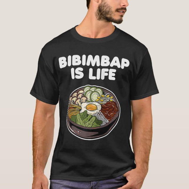 Camiseta Bibimbap é arroz coreano de Comida Kimchi Gochujan (Frente)