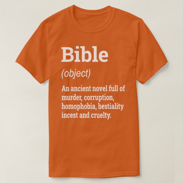 Camiseta Bible Definition Funny Atheist Humor (Frente do Design)