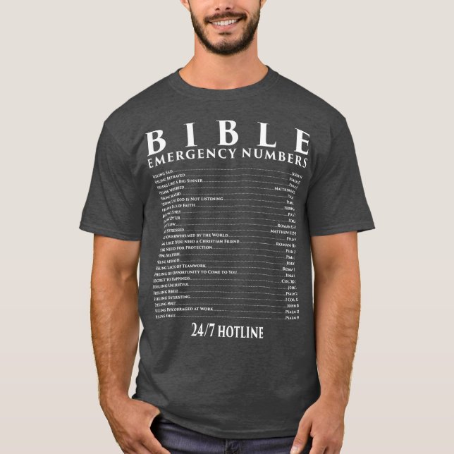 Camiseta Bible Emergency Hotline Number  Cool Chritian (Frente)