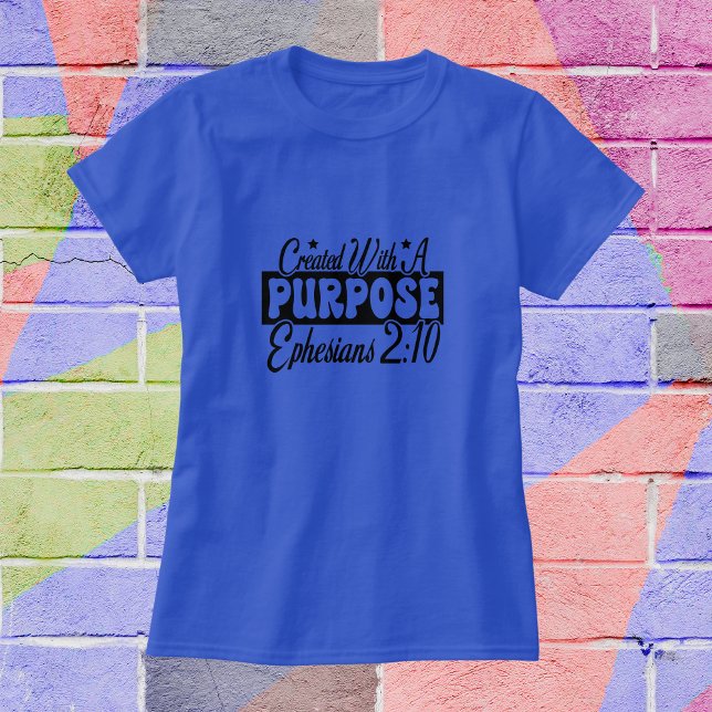 Camiseta Bible Verse ''Purpose'' Typography Personalize (Criador carregado)