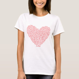 Camiseta Bíblia 1 Corinthians 13 Love Heart Christian