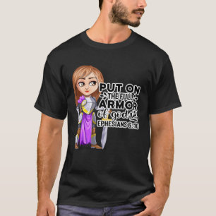 Camiseta Bíblia Cristã Armor de Motivação de Deus Ephesiano
