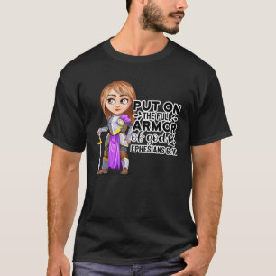 Camiseta Bíblia Cristã Armor de Motivação de Deus Ephesiano