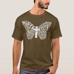 Camiseta Bíblia Cristã cita Butterfly Motif