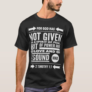 Camiseta Bíblia Cristã Verse 2 Timothy Love Power Sound M