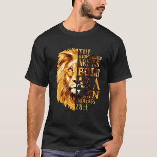 Camiseta Bíblia Cristã Verse Gifts Men Proverbs 28 1 Lion