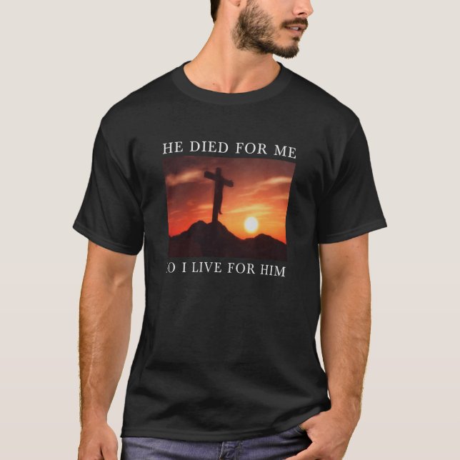 Camiseta Bíblia Cristã Verse Jesus Morreu Por Mim Religioso (Frente)