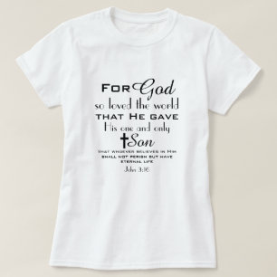 Camiseta Bíblia Cristã Verse John 3:16