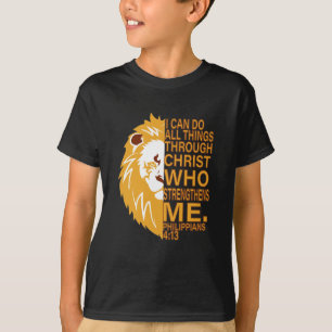Camiseta Bíblia Cristã Verse Lion Head Eu posso fazer tudo