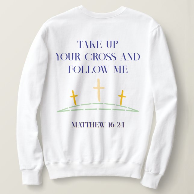 Camiseta Bíblia Cristã Verse: Matthew 16 24 (Verso do Design)