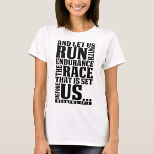 Camiseta Bíblia Cristã Verse, Vamos Correr Com A Resistênci