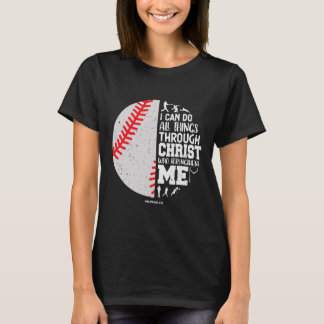 Camiseta Bíblia de Baseball Cristão Verso Tudo
