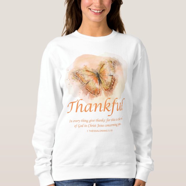 Camiseta Bíblia de borboleta cristã das mulheres Verso: Obr (Frente)