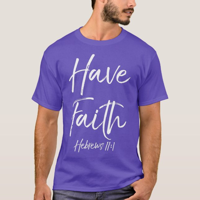 Camiseta Bíblia de fé cristã Versa citação tem fé 111 (Frente)