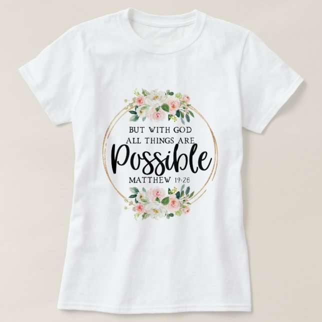 Camiseta Bíblia Inspiracional Floral Verso (Frente do Design)