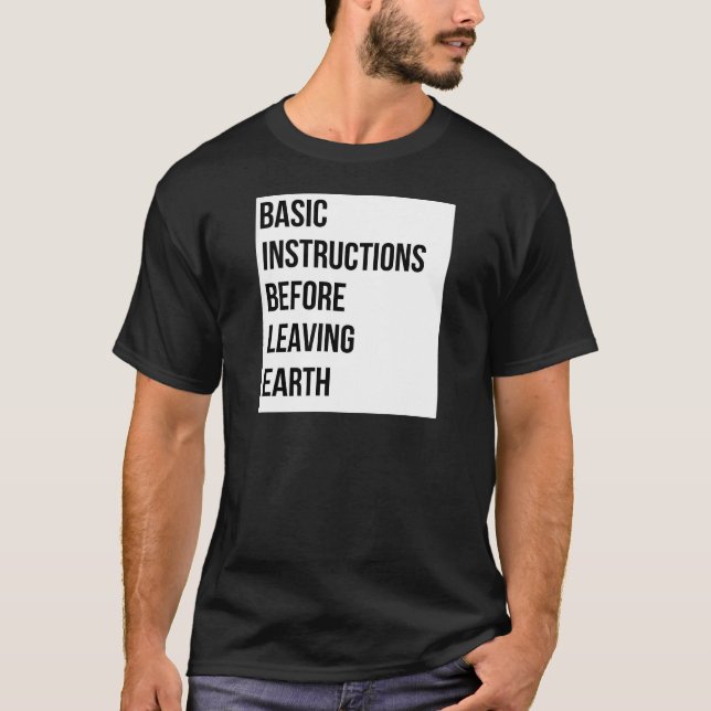 Camiseta BÍBLIA: Instruções básicas antes de deixar a terra (Frente)
