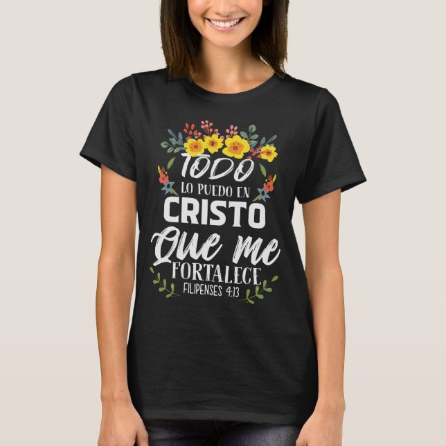 Camiseta Bíblia religiosa cristã espanhola (Frente)