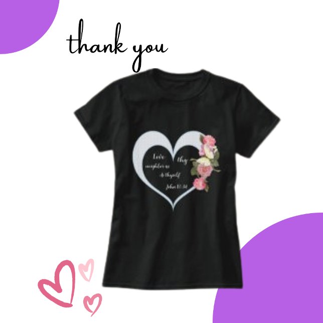 Camiseta Bíblia Religiosa Verso, Escrapão de Cluster Rosa (Criador carregado)