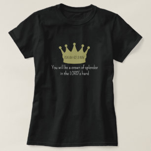 Camiseta Bíblia Versa Fé Cristã Dourada e Negra