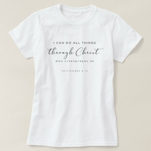 Camiseta Bíblia Verse Philippians 4:13 Posso Fazer Todas As