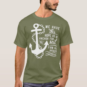 Camiseta Bíblia verso Christian Anchor Hebraico 619 Esperan