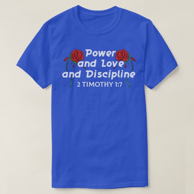Camiseta Bíblia Verso Poder E Amor E Disciplina Deus Prem (Frente do Design)