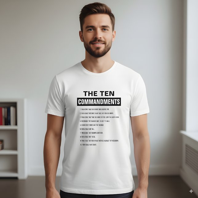 Camiseta Bíblia Verso Religioso Cristão Dez Mandamentos (Criador carregado)