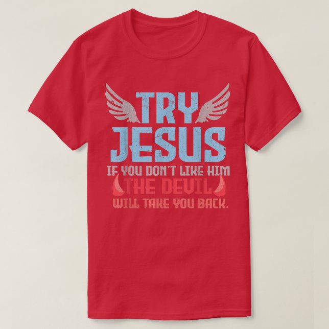 Camiseta Bíblia Verso Tente Jesus Deus (Frente do Design)