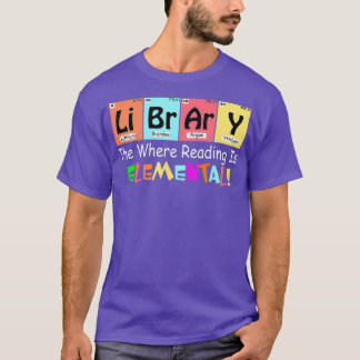 CAMISETA BIBLIOTECA BIBLIOTECA ONDE A LEITURA É ELEMENTAL