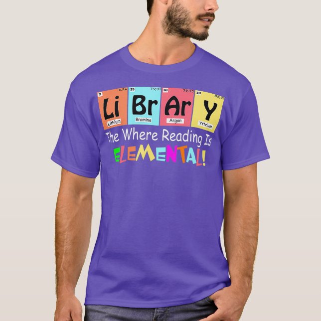 CAMISETA BIBLIOTECA BIBLIOTECA ONDE A LEITURA É ELEMENTAL (Frente)
