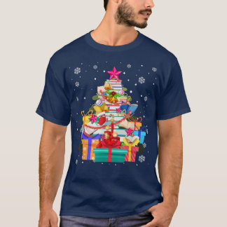 Camiseta Biblioteca da Árvore de Natal Luzes da Árvore Aman