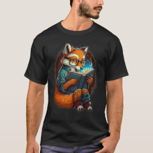 Camiseta Biblioteca de Geeks de Leitura de Livro Fox