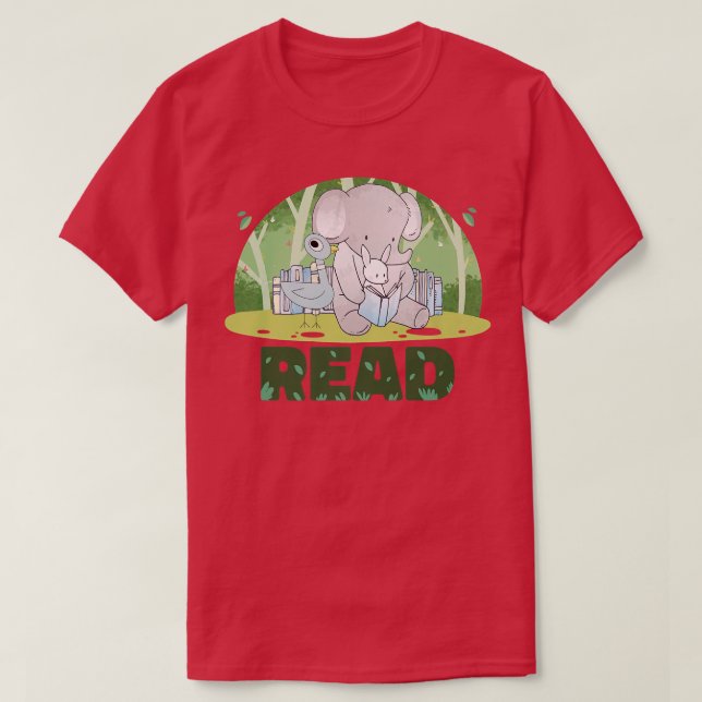 Camiseta Biblioteca de Professores Lê Livro Clube Elefante  (Frente do Design)