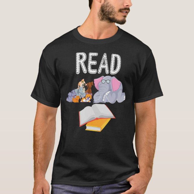 Camiseta Biblioteca de Professores Lê Piggie Elephant Pig d (Frente)