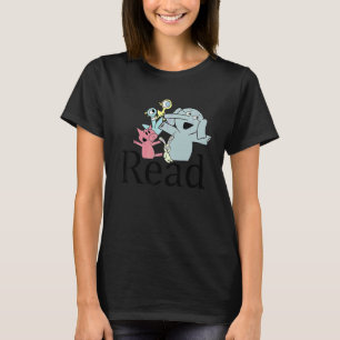 Camiseta Biblioteca de Professores Lê Piggie Elephant Pig d