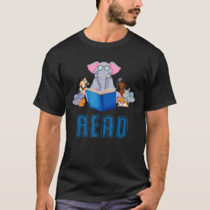 Camiseta Biblioteca de Professores Lê Piggie Elephant Pig d