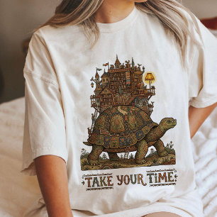 Camiseta Biblioteca de Tartaruga Castelo Aproveite o Moment