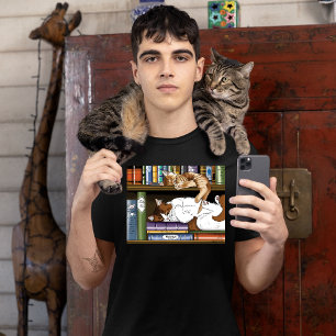 Camiseta Biblioteca do Book Shelf Cats