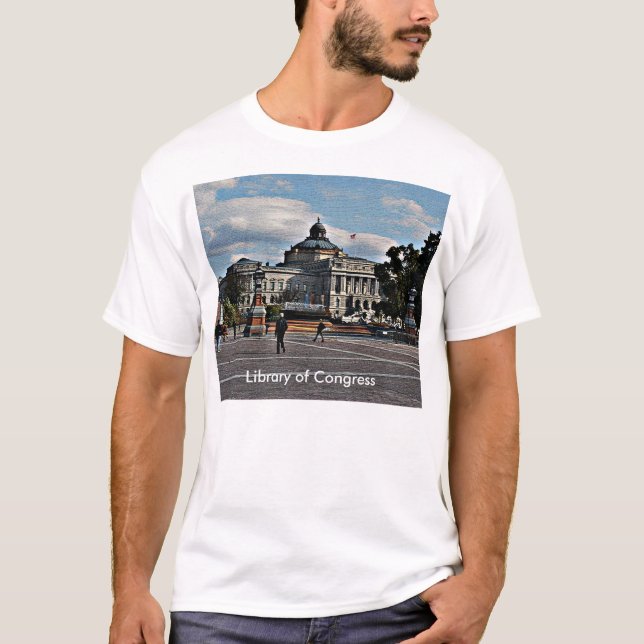 Camiseta Biblioteca do Congresso no Padrão Mosaico (Frente)